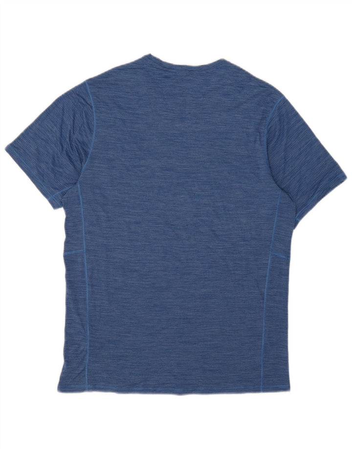 T-shirt męski Patagonia Top, średni niebieski, poliester w prążki