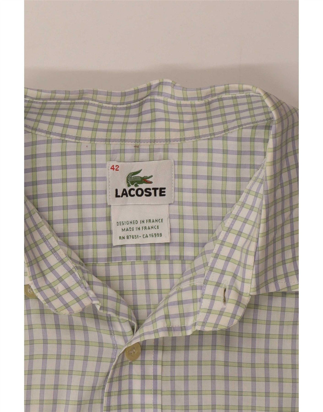 Koszula męska Lacoste rozmiar 42, duża biała kratka