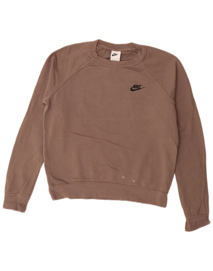 Damski sweter oversize Nike UK 10, mały, brązowy, bawełniany