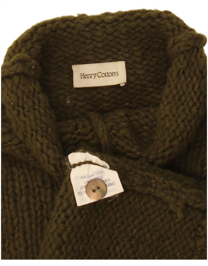 Damski sweter zapinany na guziki Henry Cottons IT 46, duża wełna khaki