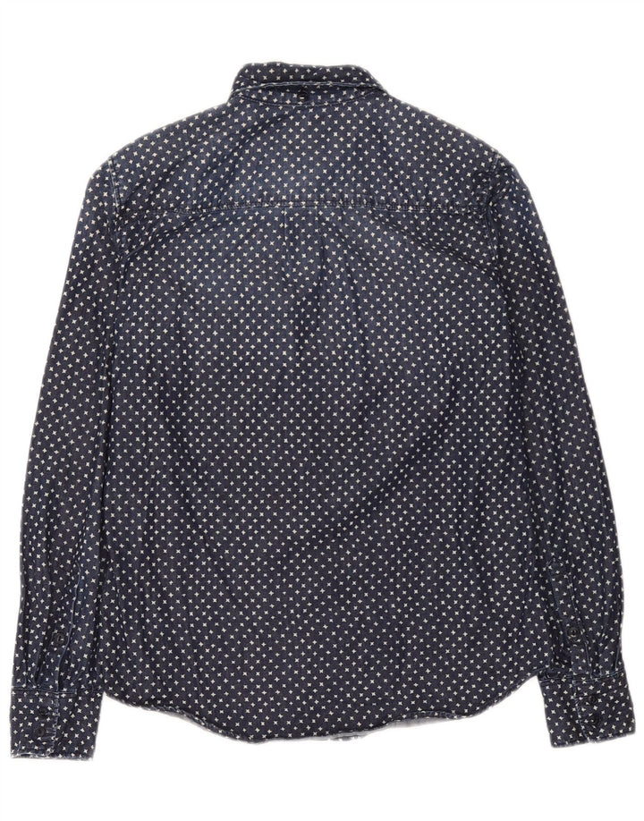 Damska koszula dżinsowa oversize J. Crew z abstrakcyjnym wzorem US 2 XS, granatowa