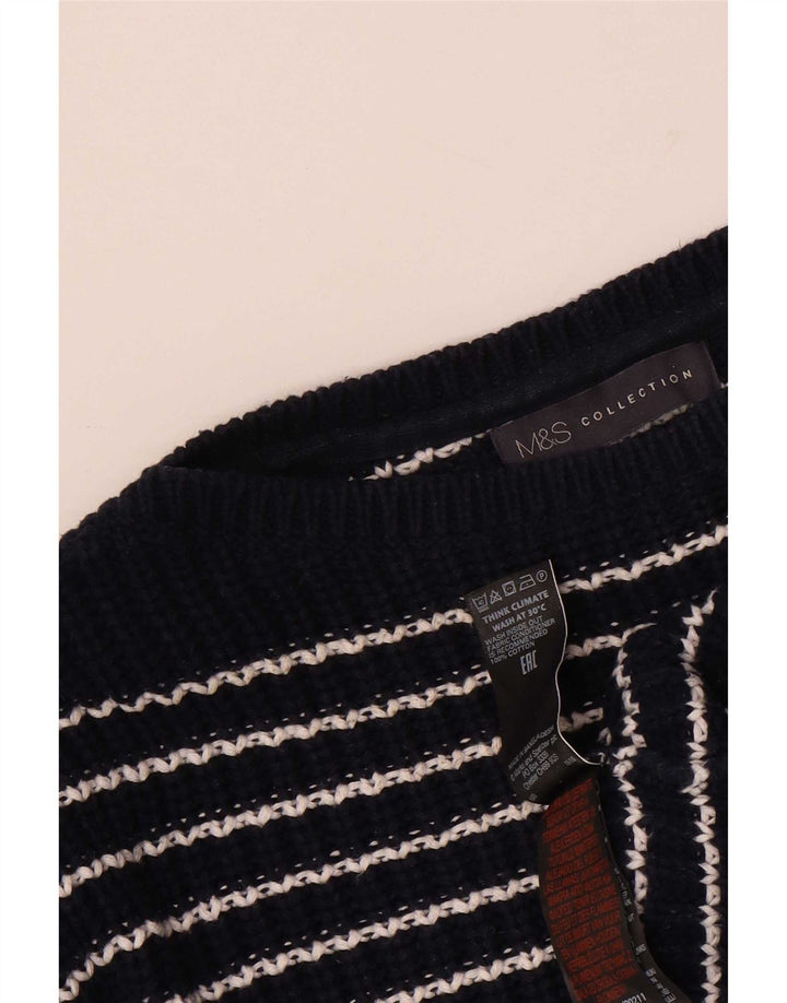 Marks & Spencer Damski sweter z dekoltem w łódkę, UK 14, średni granatowy
