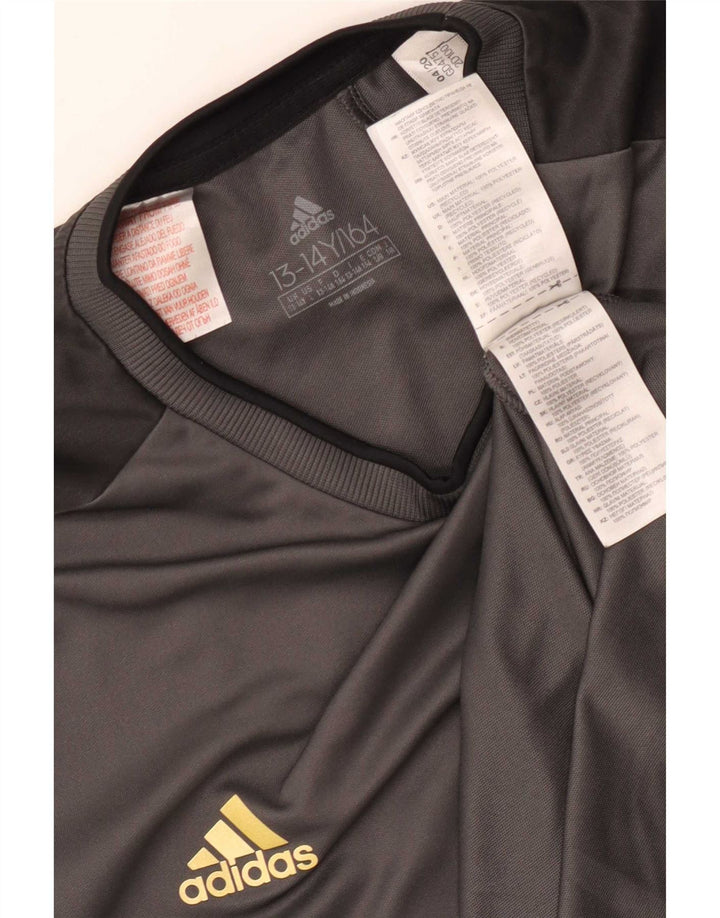 Adidas Chłopięcy T-shirt Top 13-14 Lat Szary Poliester