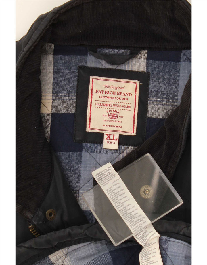 Męska pikowana kurtka Fat Face UK 42 XL, granatowa, bawełniana
