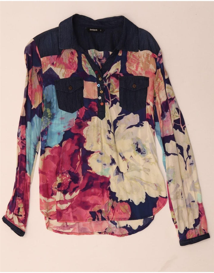 Damska bluzka koszulowa Desigual UK 10, mała, wielokolorowa w kwiaty