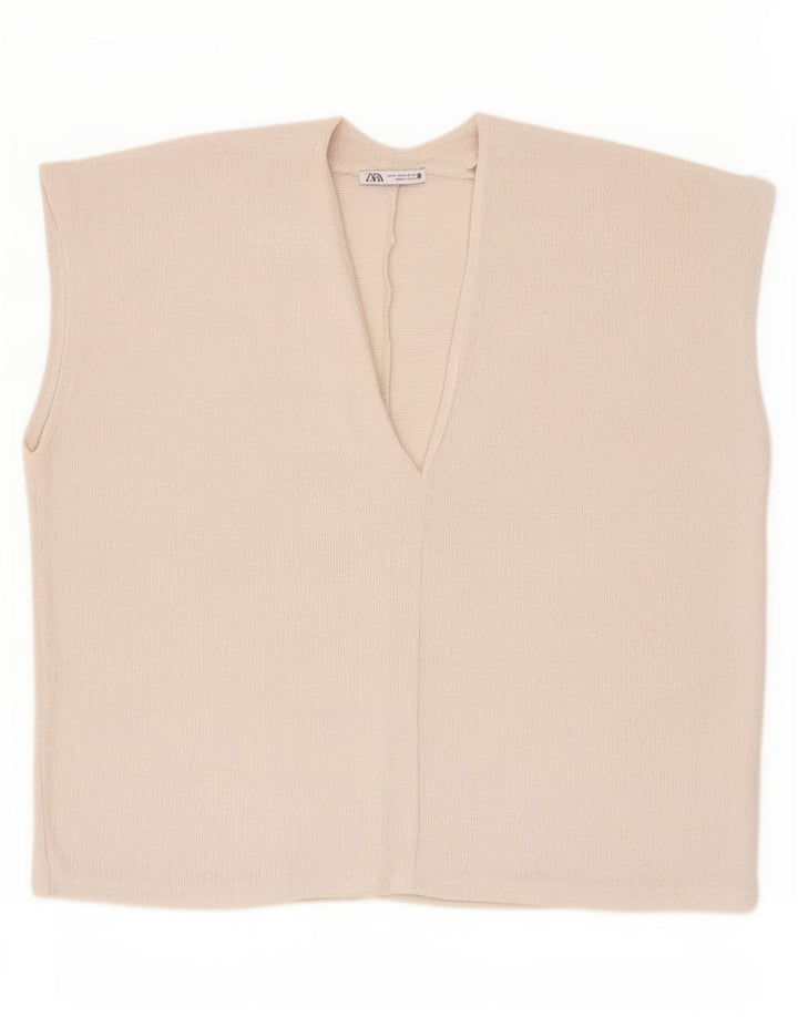 Bluzka damska Oversize Zara Top UK 14 Średni Beż Wiskoza