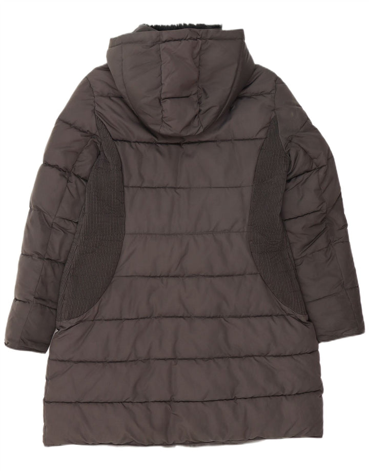 HOBBS Womens Hooded Padded Coat UK 16 Large Grey