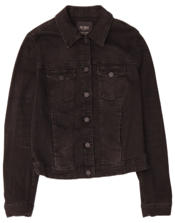 Damska kurtka dżinsowa Zara Trafaluc Crop UK 12, średnia czarna bawełna