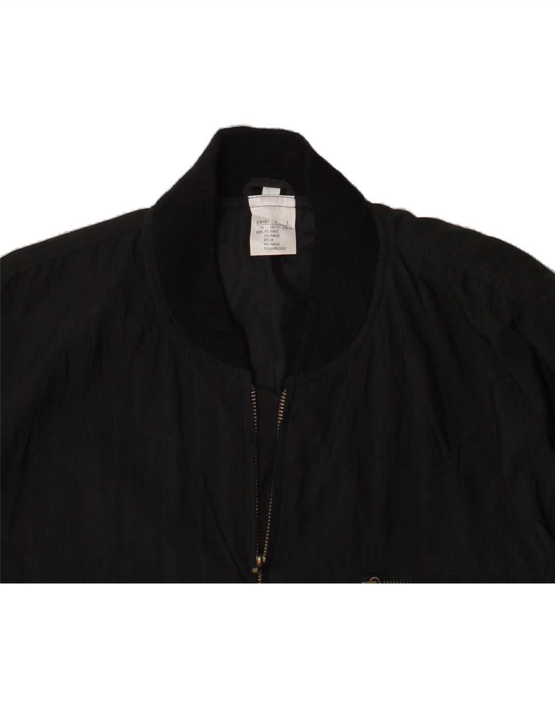 VINTAGE Boys Graphic Bomber Jacket 15-16 Years Black Polyamide Vintage Vintage and Second-Hand Vintage from Messina Hembry 