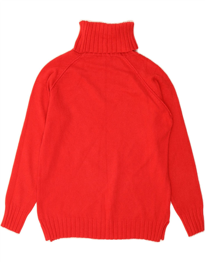 VINTAGE Womens Roll Neck Jumper Sweater UK 16 Large Red Viscose Vintage Vintage and Second-Hand Vintage from Messina Hembry 