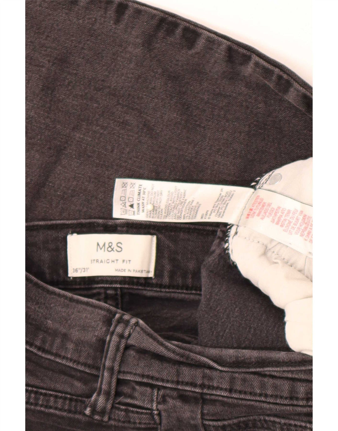 Marks & Spencer Męskie proste dżinsy W36 L31 Szara bawełna