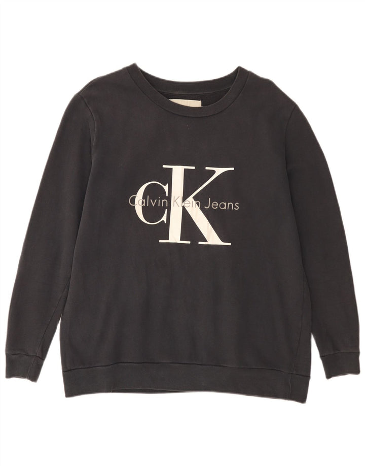Męski sweter z grafiką CALVIN KLEIN JEANS, mały, czarny