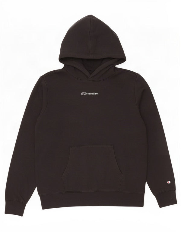 Damski sweter z kapturem Champion Graphic UK 16, duży, czarny, bawełniany