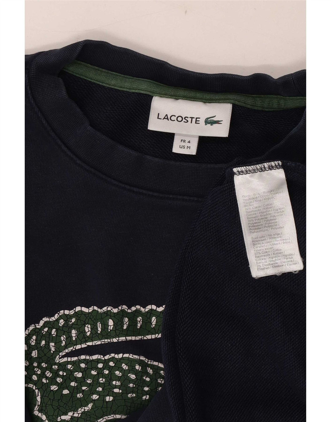 Lacoste Męska bluza z grafiką, rozmiar 4, średnia, granatowa, bawełniana