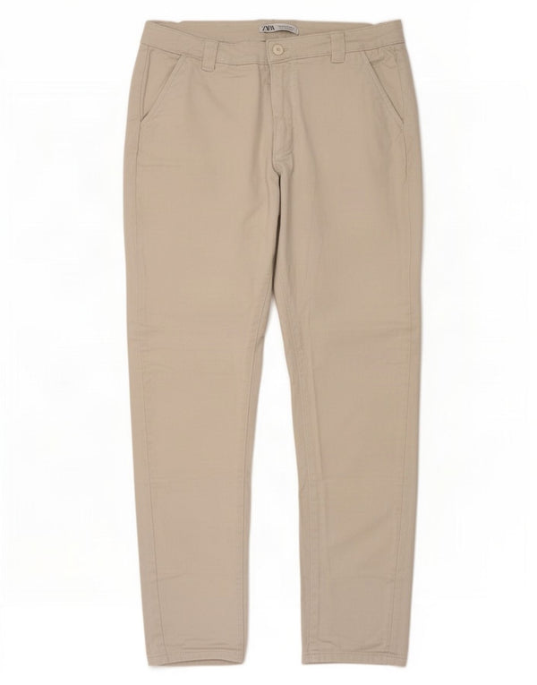 Męskie spodnie chino Zara EU 46 XL W36 L28 Beżowa bawełna