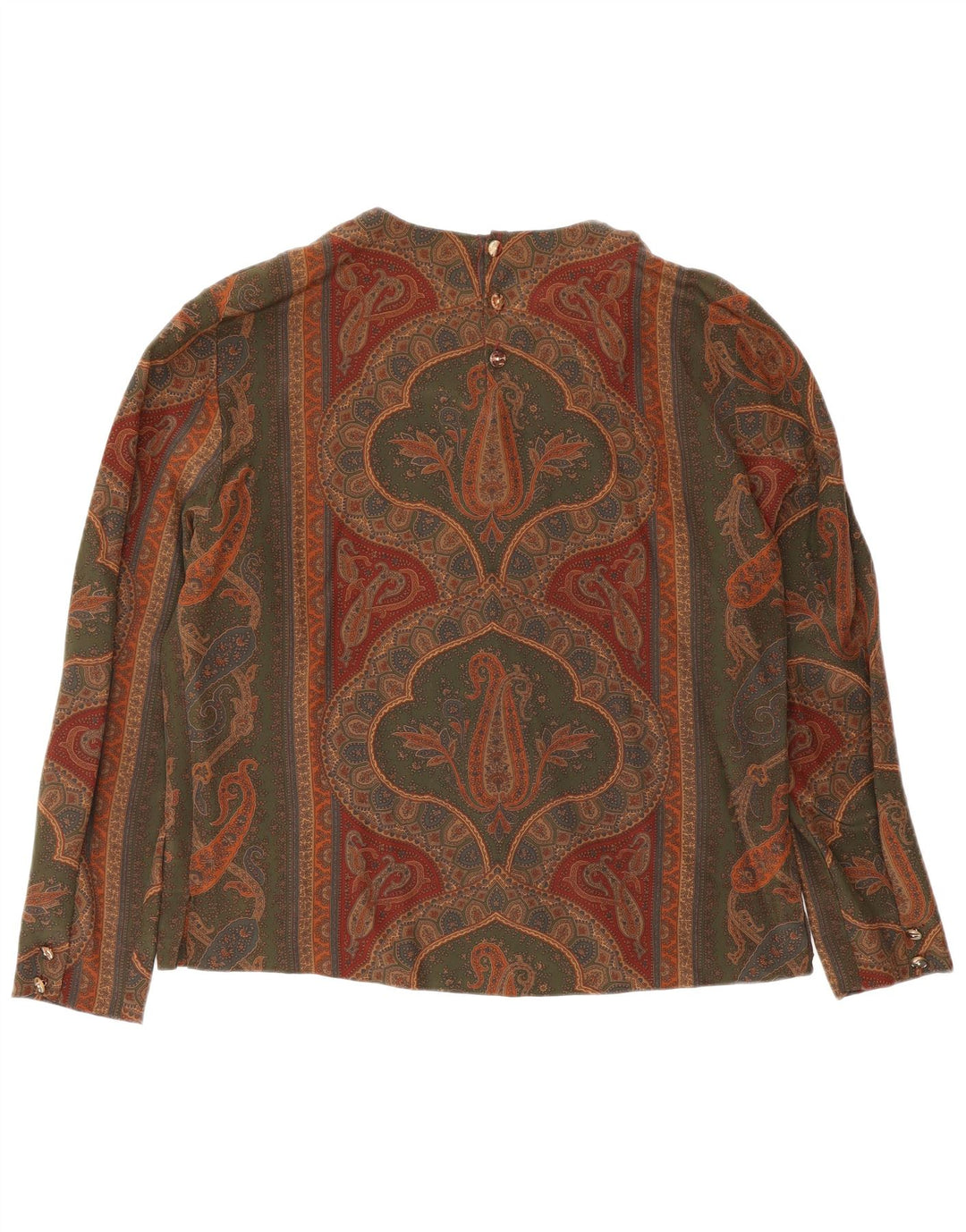 Damska bluzka w stylu vintage IT 46, duża, szara, jedwabna paisley