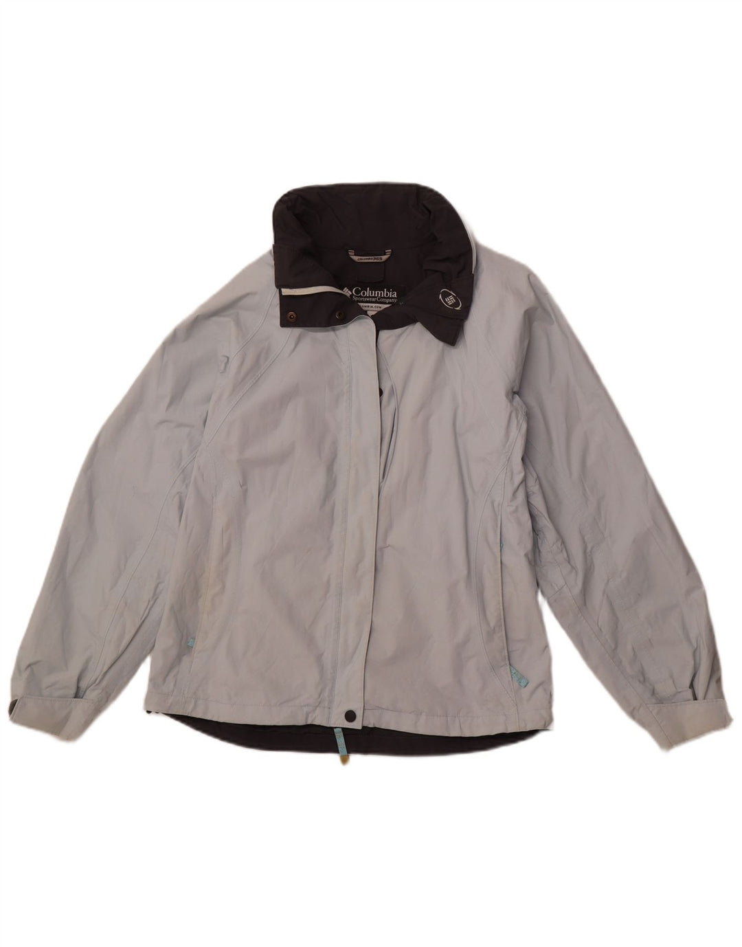 Damska kurtka wiatrówka z kapturem COLUMBIA UK 14 Średni niebieski nylon sportowy