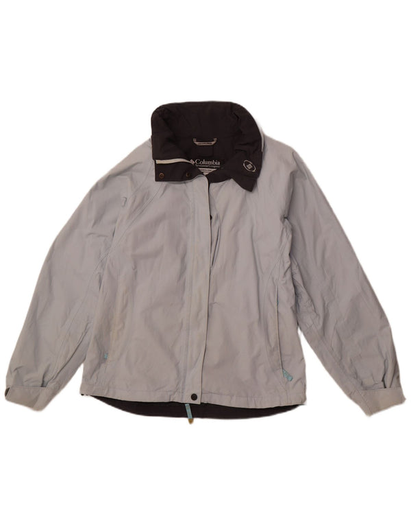 Damska kurtka wiatrówka z kapturem COLUMBIA UK 14 Średni niebieski nylon sportowy