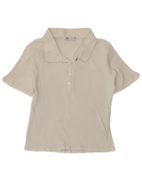 Damska koszulka polo Zara UK 18 XL, biała