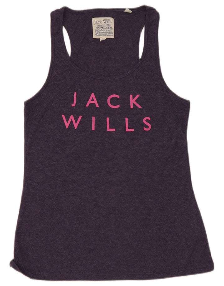 Damska kamizelka graficzna Jack Wills, UK 14, średnia, granatowa, bawełniana