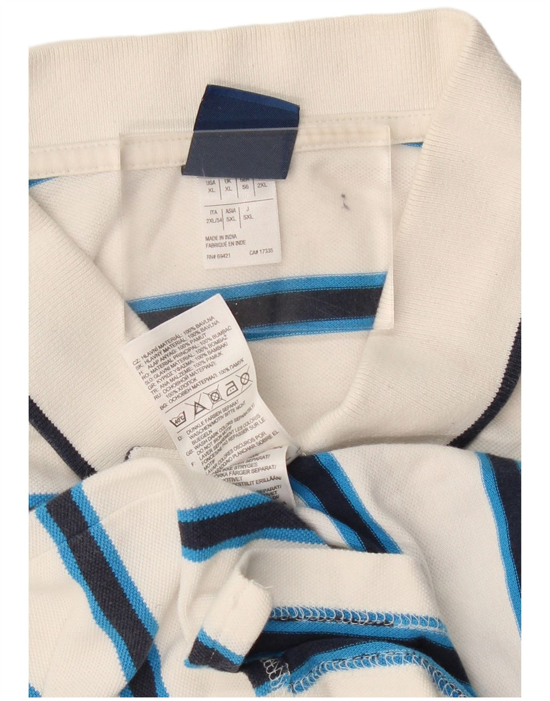 Męska koszulka polo REEBOK XL, bawełniana w białe paski