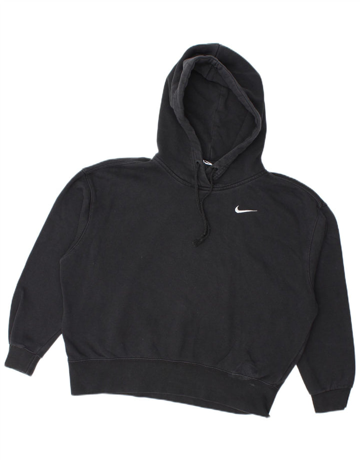 Damski sweter oversize z kapturem Nike UK 10, mały, czarny, bawełniany