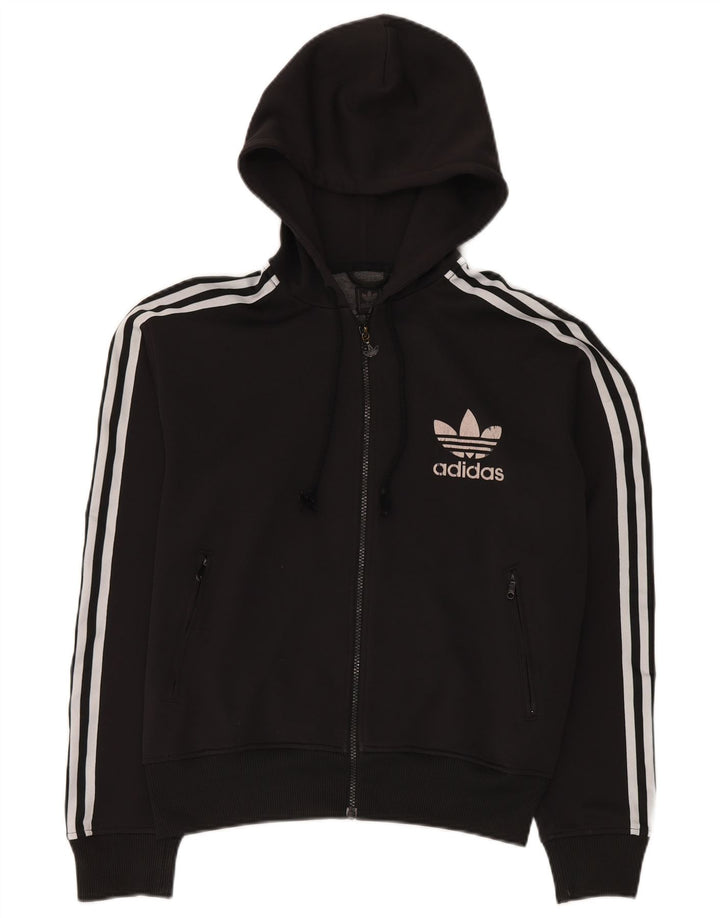 Męski sweter z kapturem i zamkiem Adidas, średni czarny poliester