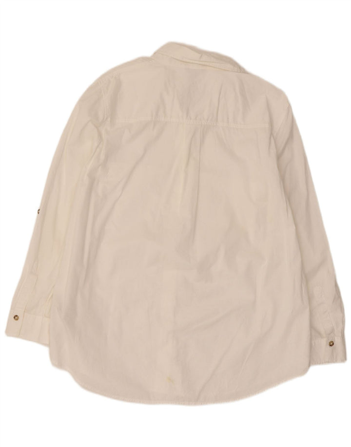 Damska koszula z długim rękawem Massimo Dutti EU 44 XL, biała bawełna