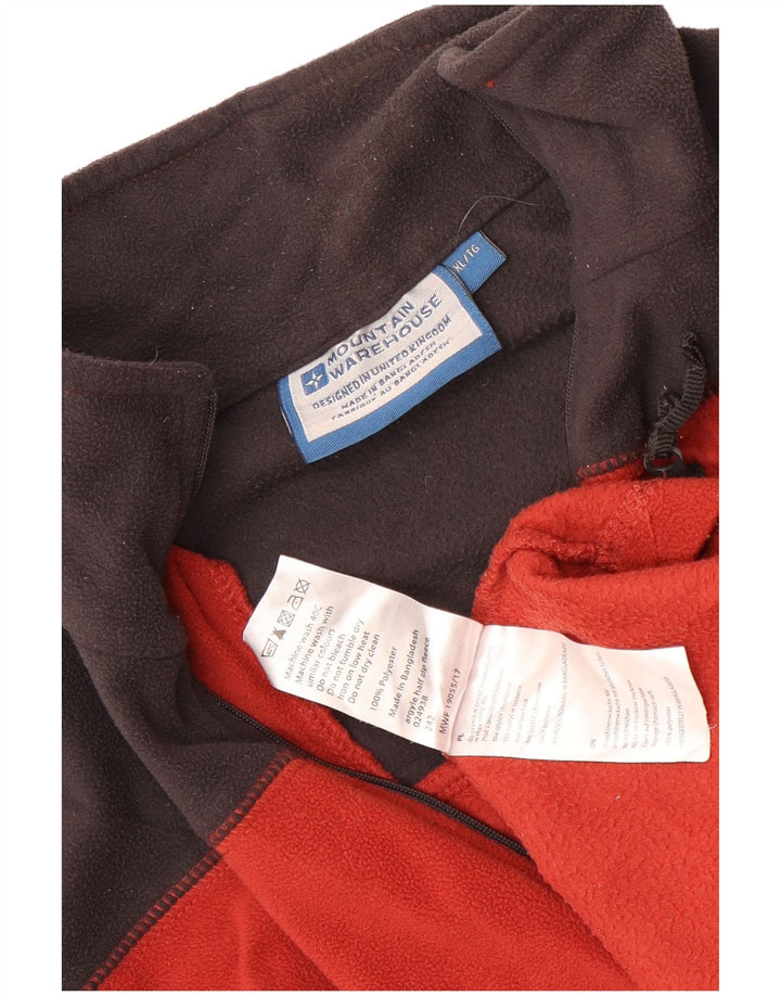 Męski sweter polarowy Mountain Warehouse z zamkiem błyskawicznym XL, poliester w kolorze czerwonym