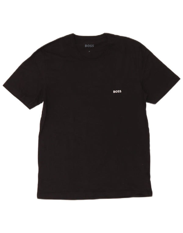 T-shirt męski Hugo Boss, średni czarny, bawełniany