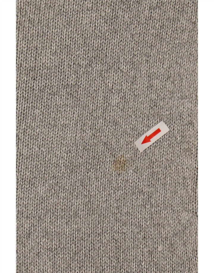 Damski sweter Massimo Dutti z krótkim rękawem i dekoltem w kształcie litery V, UK 10, mały, szary