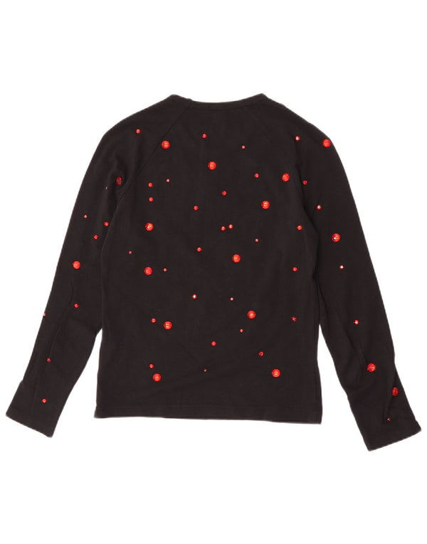 Damski top z grafiką Calvin Klein Jeans z długim rękawem, UK 12, średni czarny