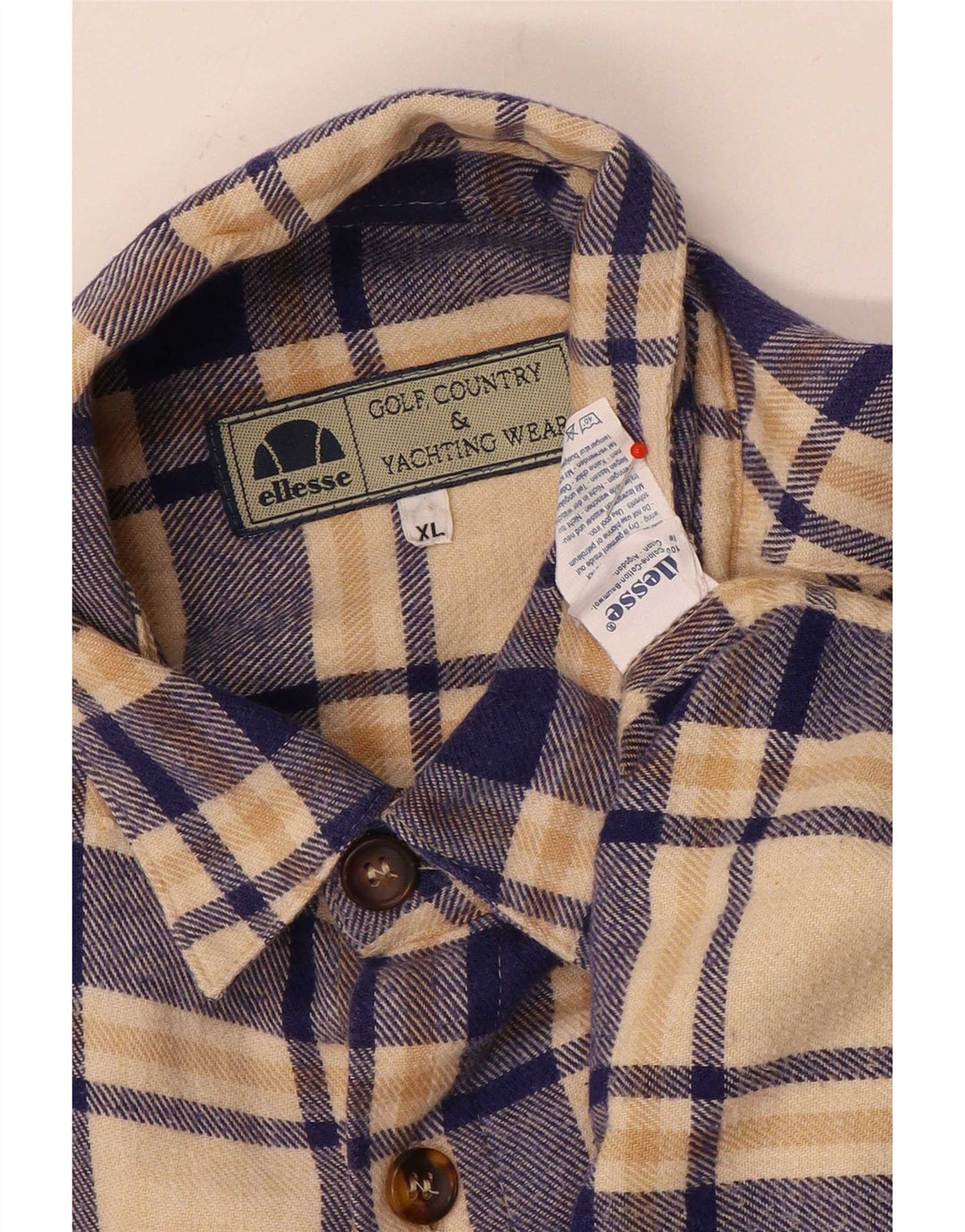 Koszula flanelowa męska Ellesse XL w beżową kratkę, bawełniana