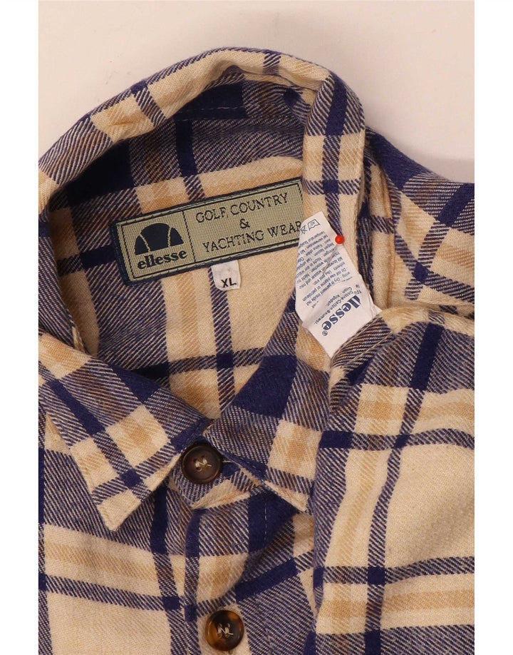 Koszula flanelowa męska Ellesse XL w beżową kratkę, bawełniana