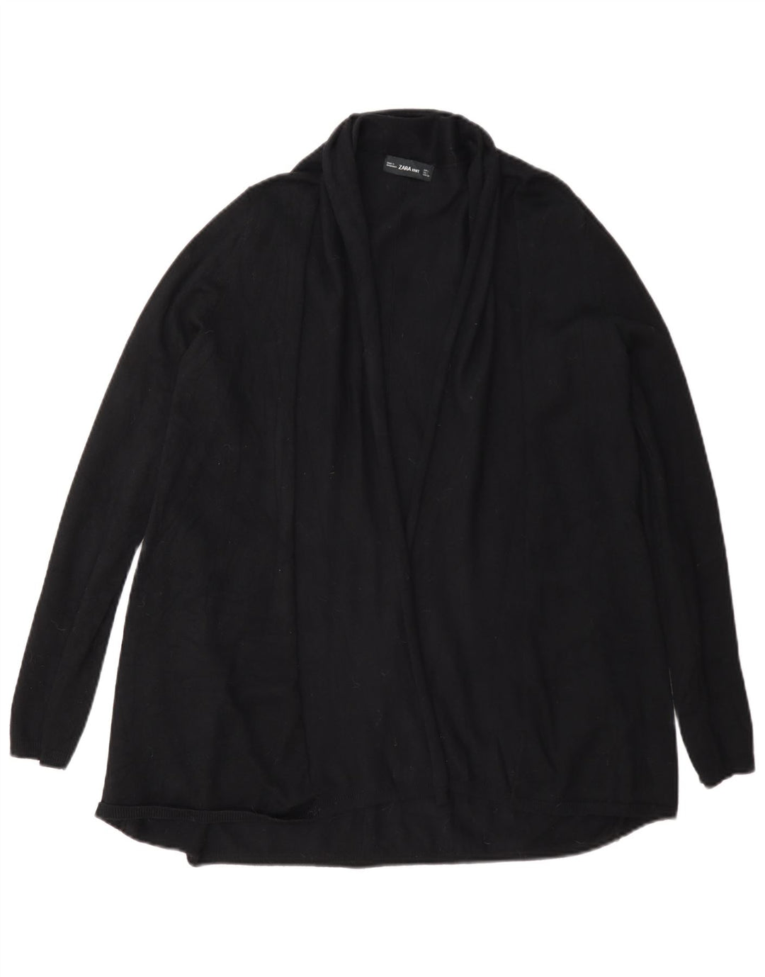 Sweter damski Zara z otwartym kardiganem UK 14, duża, czarna wiskoza