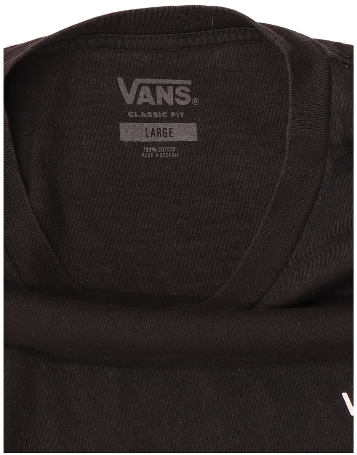 Męski T-shirt Vans o klasycznym kroju, duży, czarny, bawełniany
