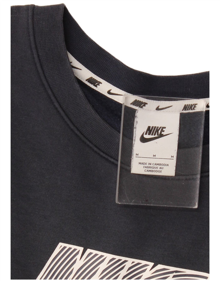 Męski sweter z grafiką Nike, średni granatowy, blok kolorów