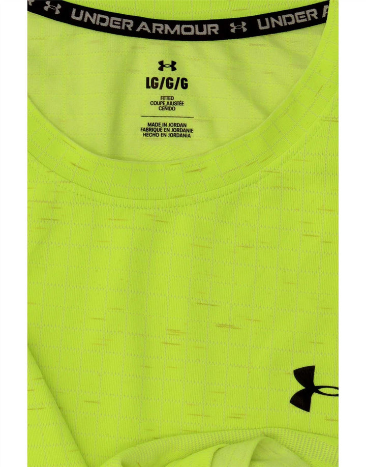 Męski dopasowany t-shirt Under Armour, duży, żółty, nakrapiany