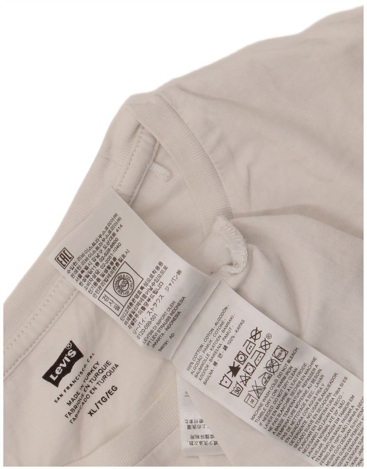 Męska koszulka z grafiką Levi's, góra XL, biała bawełna