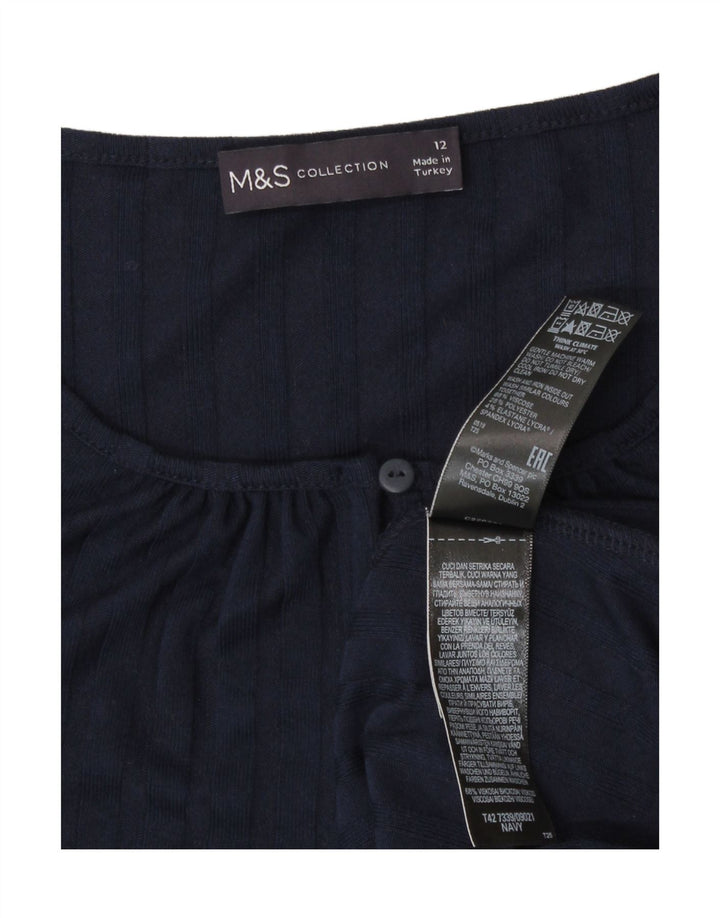 Marks & Spencer Damska sukienka o linii A z długim rękawem UK 12, średni granat
