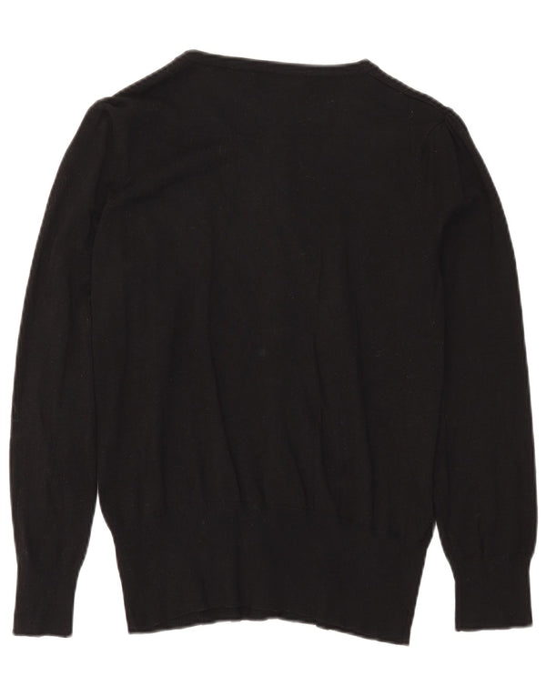 Marks & Spencer Damski sweter kardigan UK 16, duża, czarna wiskoza