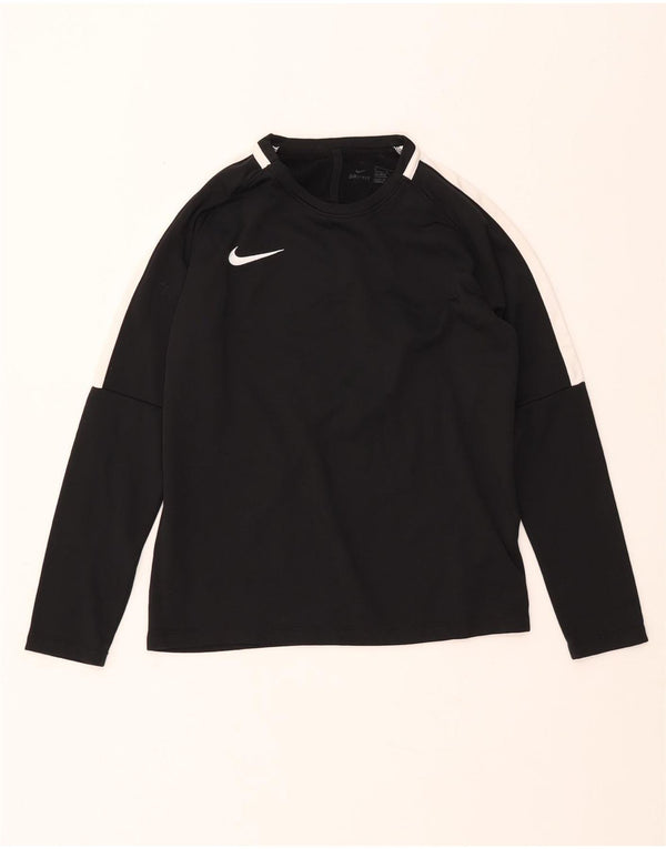 Chłopięca koszulka NIKE Dri Fit z długim rękawem, 12-13 lat, duża, czarna, z blokami kolorów