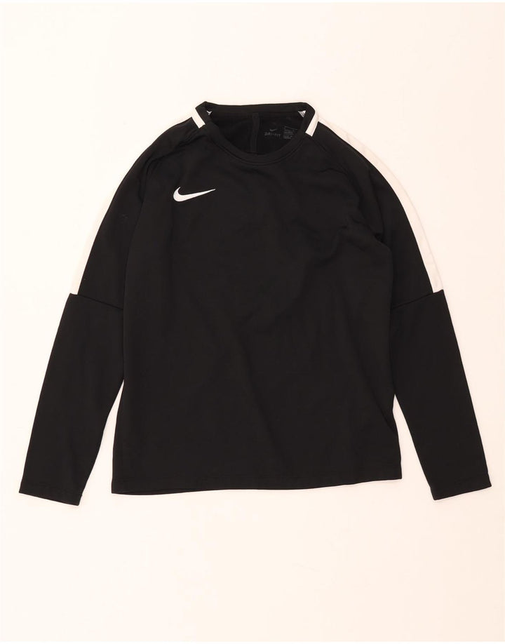 Chłopięca koszulka NIKE Dri Fit z długim rękawem, 12-13 lat, duża, czarna, z blokami kolorów