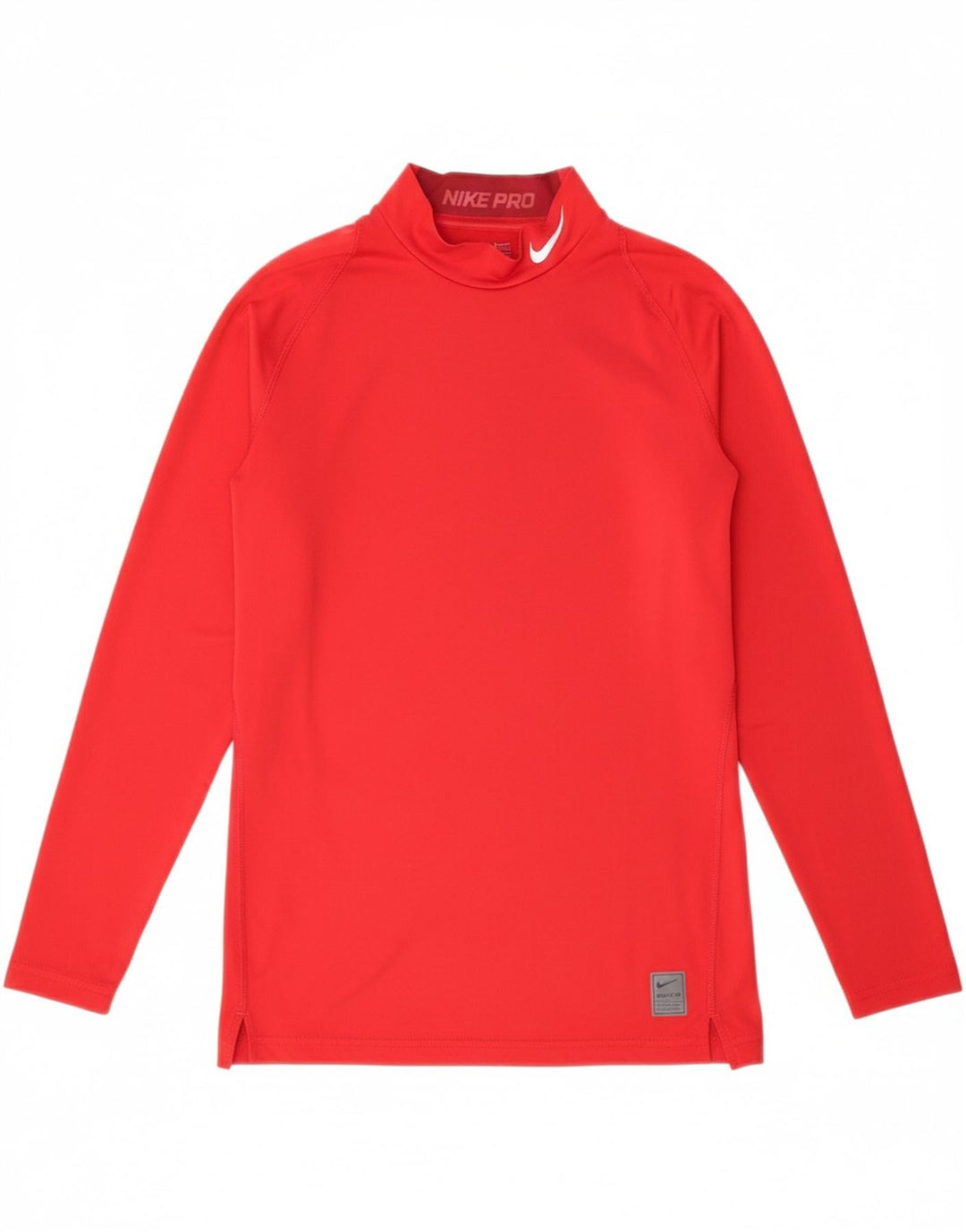 NIKE Womens Dri Fit Top Long Sleeve UK 14 Large Red Polyester