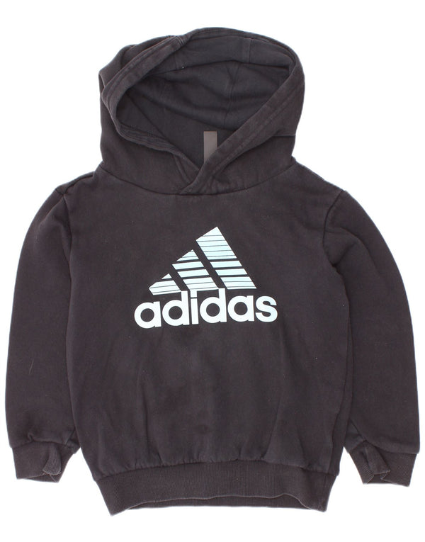 Chłopięca bluza z kapturem Adidas z grafiką, 6-7 lat, czarna bawełna