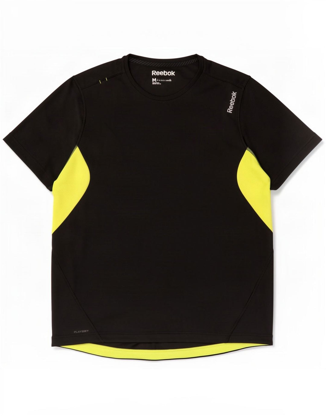 T-shirt męski Reebok Top, średni czarny, poliester z blokami kolorów