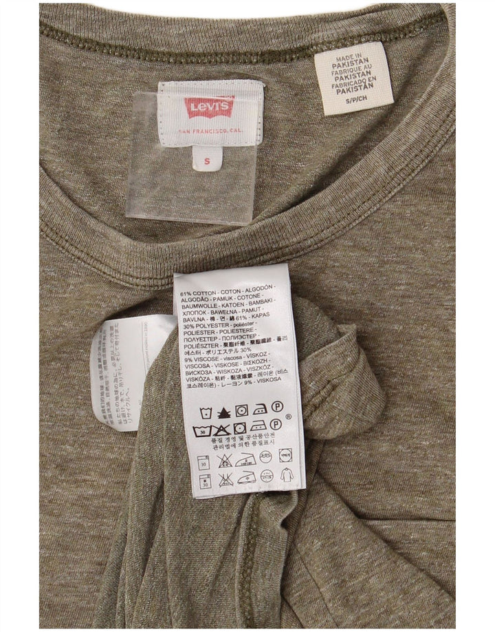 Męski t-shirt LEVI'S Top, mały, z bawełny w kolorze khaki