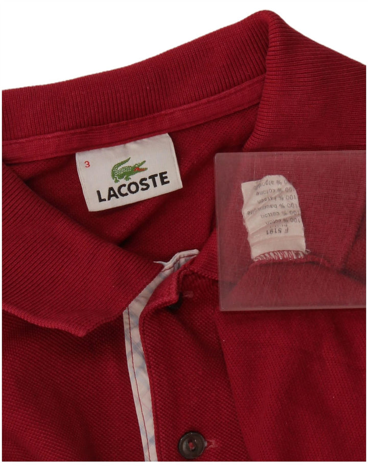 Męska koszulka polo LACOSTE, rozmiar 3, mała, różowa, bawełniana
