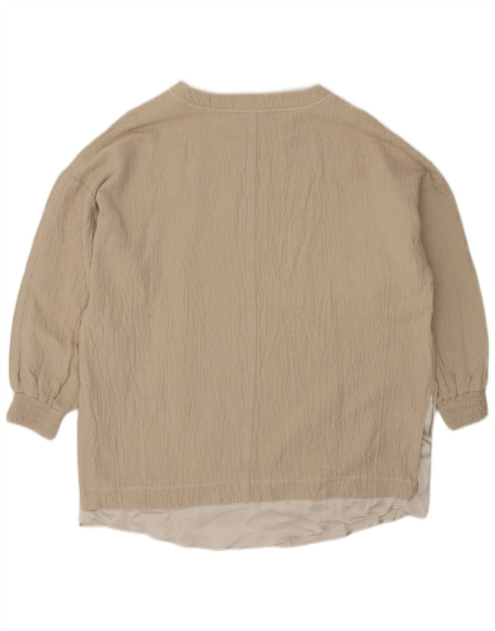 Damska bluzka oversize Zara UK 6 XS, beżowa, bawełniana