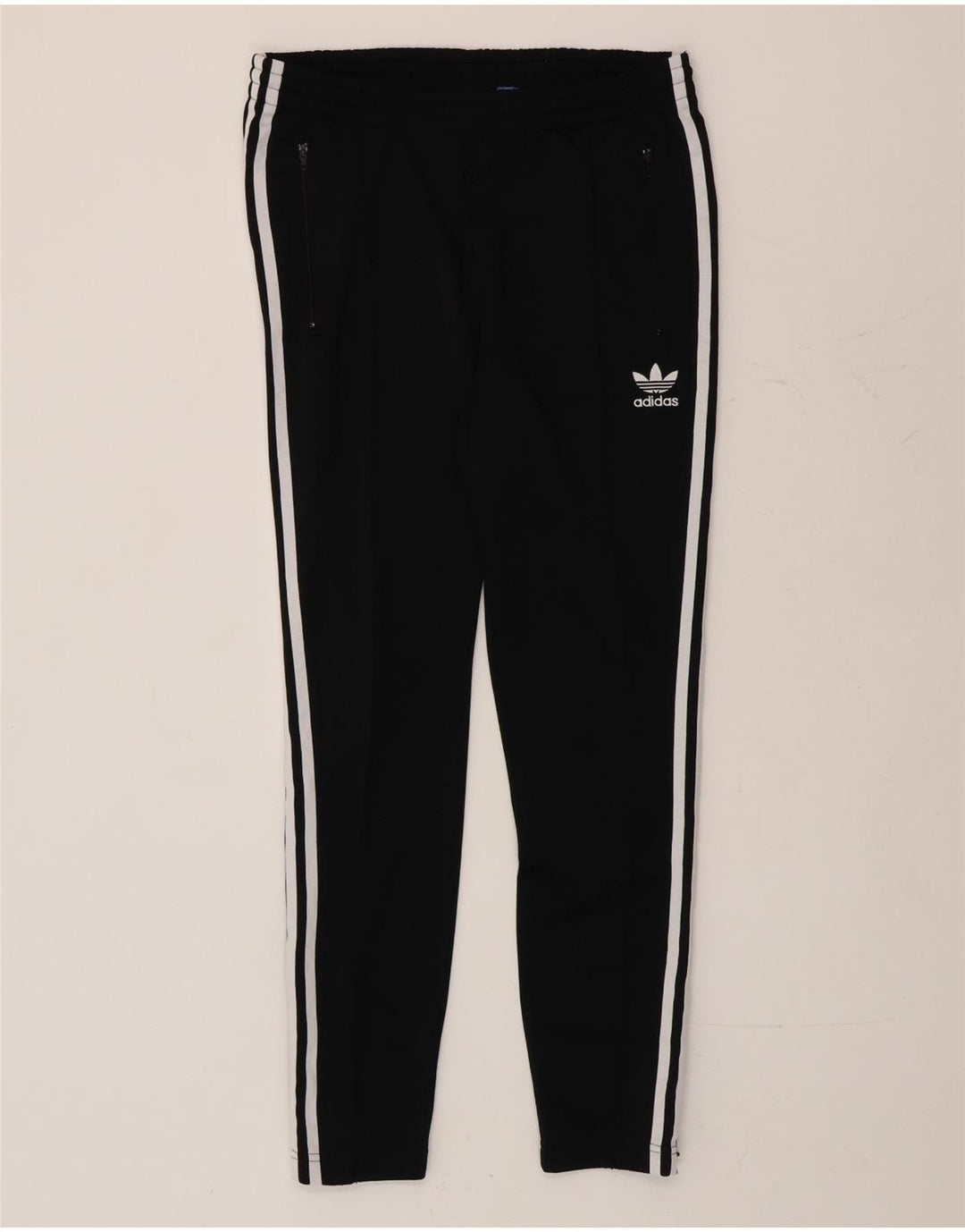 Damskie spodnie dresowe ADIDAS UK 10, małe, czarne, poliestrowe